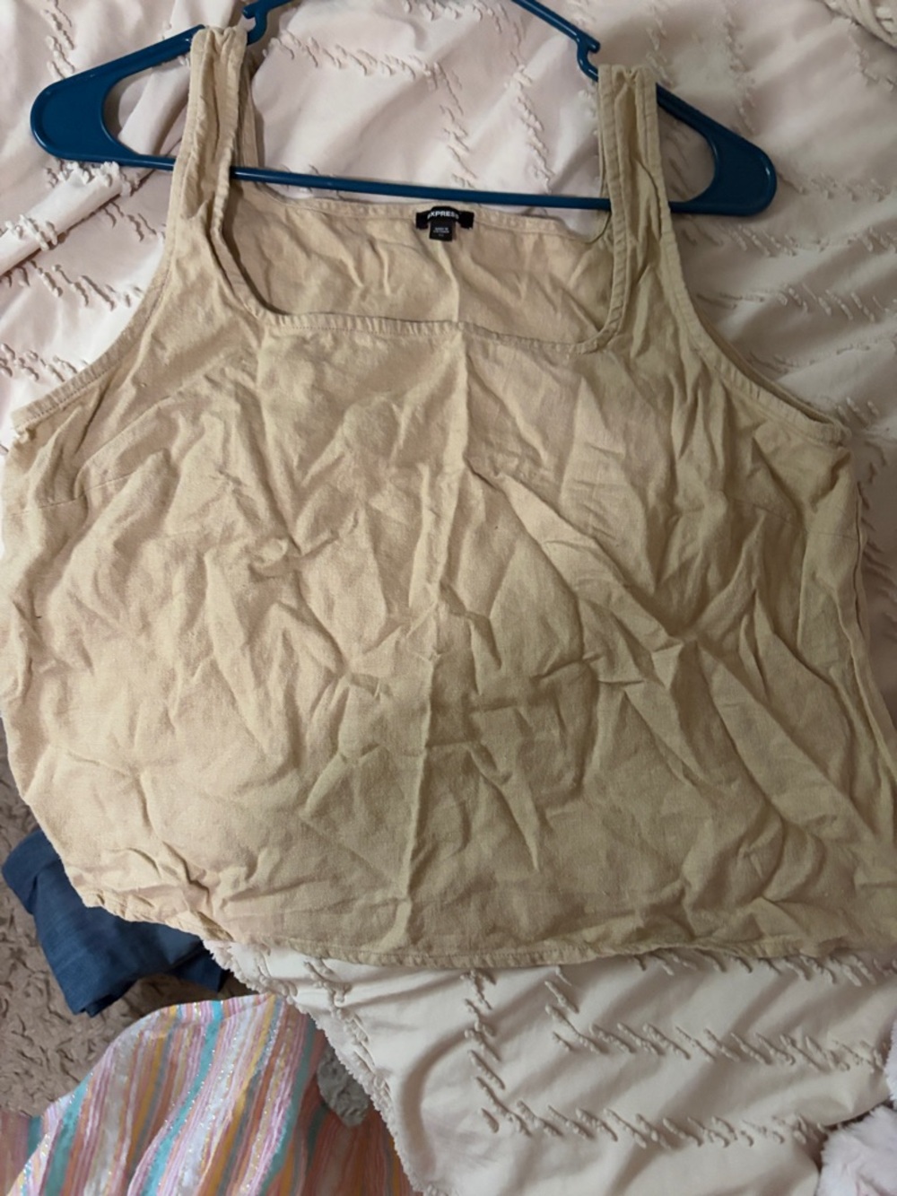 Express Cream Square Neck Tank Top